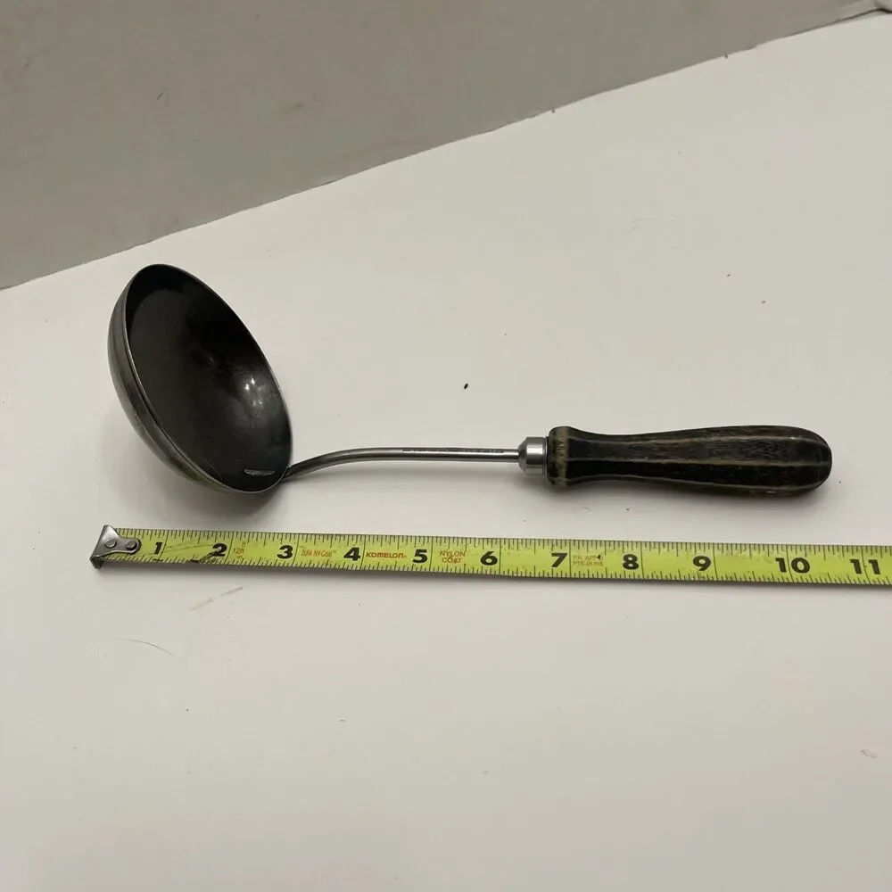 Vintage Boyle Stainless Steal Ladle Wooden Handle 10” Long Kitchen Utensil